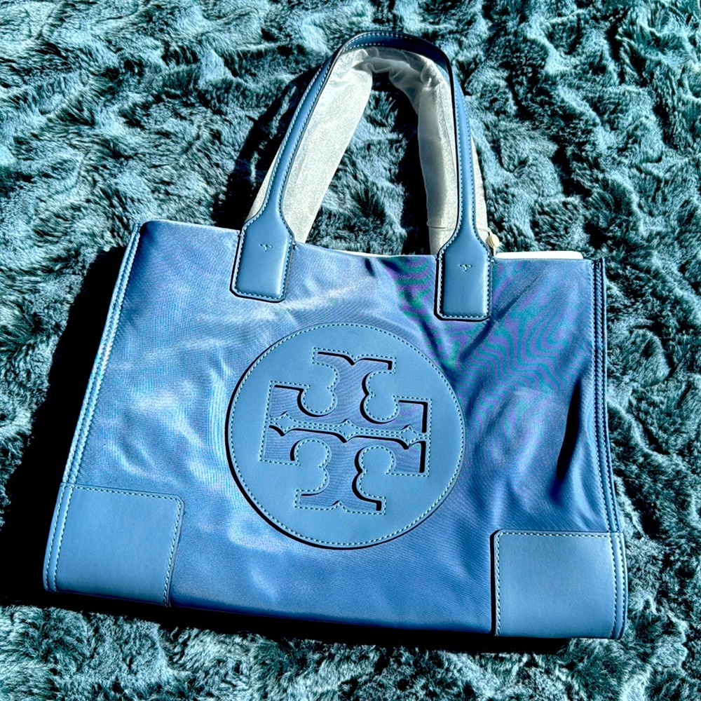 Tory Burch Ella Large Tote Nylon Bluewood